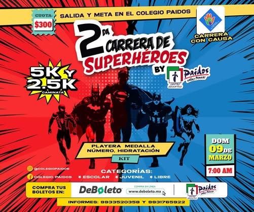 2da Carrera de Superhéroes del Colegio Paidos será el 9 de marzo