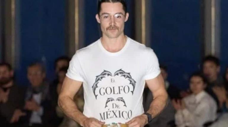 Cierra Patricio Campillo pasarela en Nueva York con playera de El Golfo de México