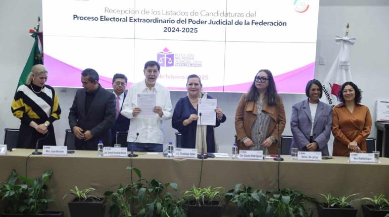 Senado entrega al INE listas de candidaturas judiciales