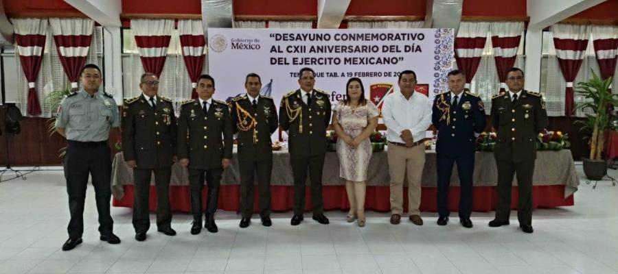 Conmemoran en Tenosique el 112 aniversario del Ejército