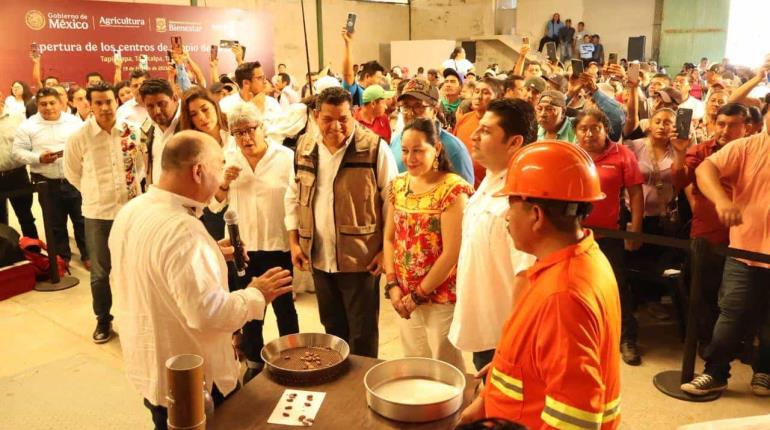 A consumir local llama gobernador, durante inauguración de Centros de Acopio de Cacao en Tabasco