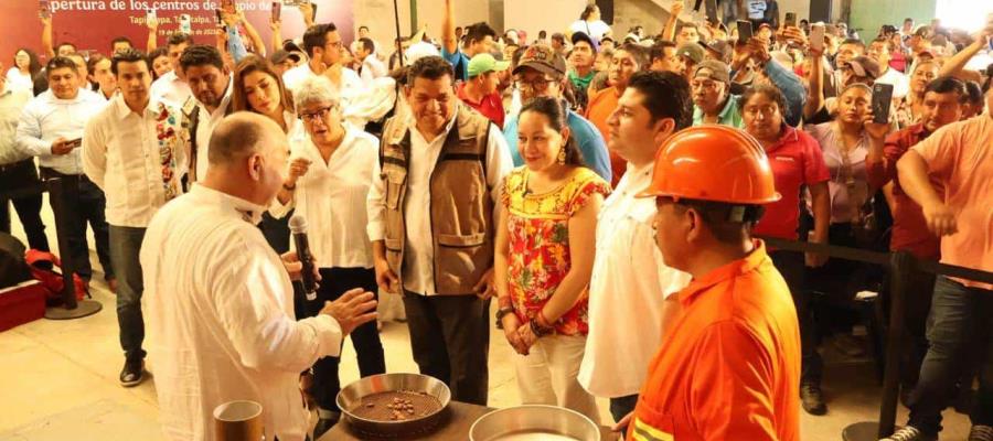 A consumir local llama gobernador, durante inauguración de Centros de Acopio de Cacao en Tabasco