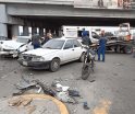 2 lesionados y 3 vehículos colisionados deja fuerte accidente en Villahermosa