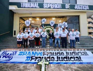 Protesta PAN Tabasco en el TSJ por ‘fraude’ en la elección judicial