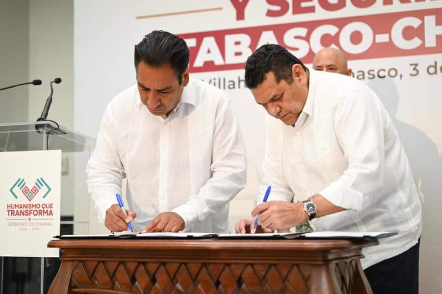 Tabasco y Chiapas firman convenio por la paz 