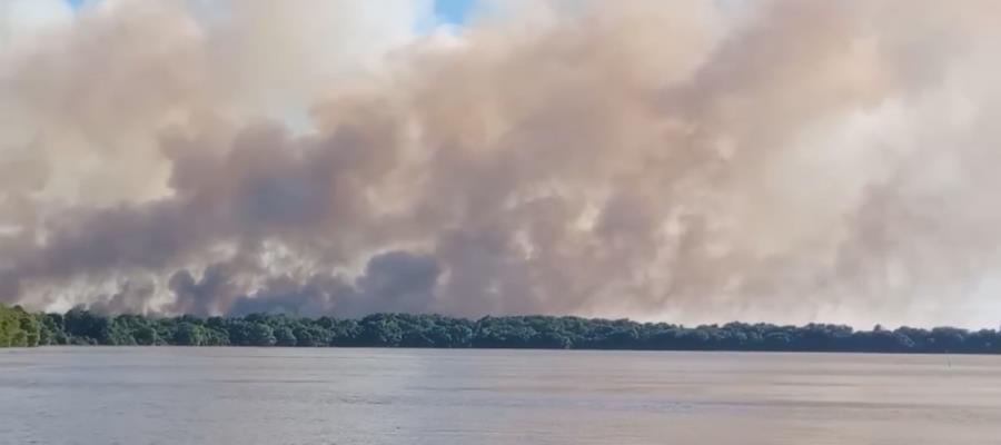 Sofocan incendio en Pantanos de Centla; afectó 800 hectáreas