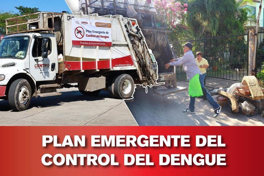 Recolecta Centro 394 toneladas de cacharros y llantas en Plan Emergente de Control de Dengue