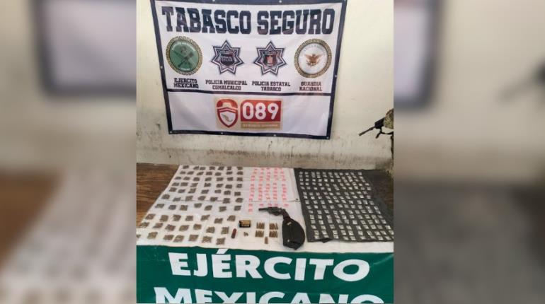 Aseguran Armas y drogas en Comalcalco durante operativo de la FIRT