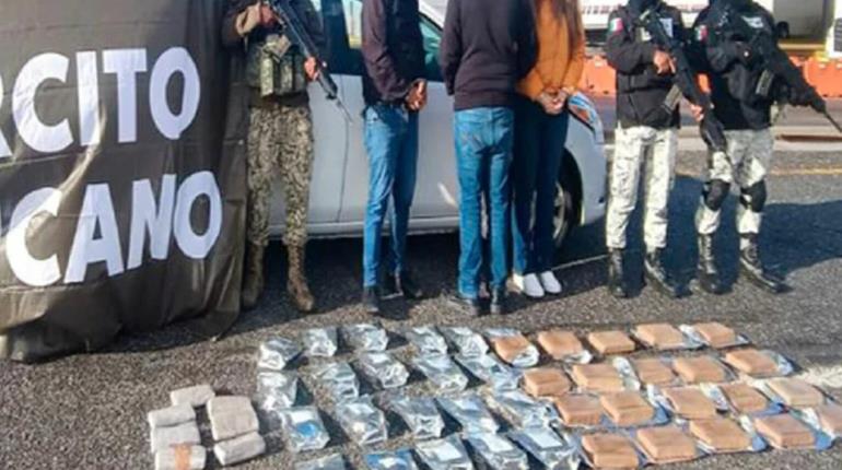 Aprehenden en BC a tres sujetos que transportaban 50 kilos de fentanilo y heroína