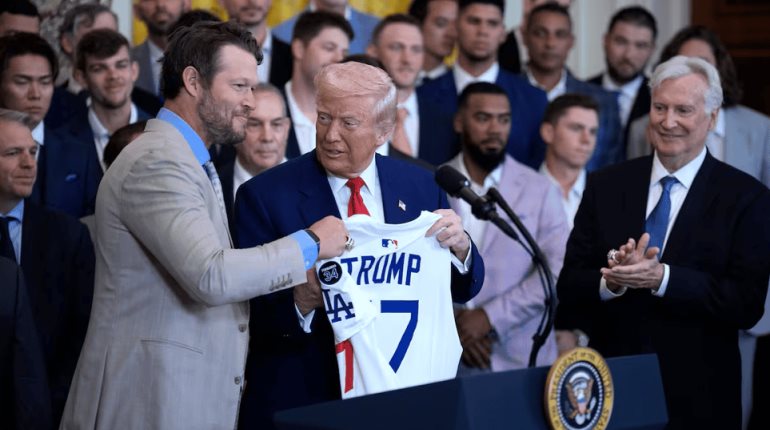 Trump recibe a Dodgers en la Casa Blanca