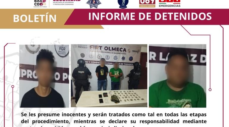 Detienen a dos presuntos narcomenudistas en Cárdenas