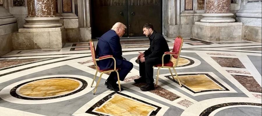 Dialogan Trump y Zelensky sobre fin de la guerra entre Ucrania y Rusia, previo a funeral del Papa Dialogan Trump y Zelensky sobre fin de la guerra entre Ucrania y Rusia, previo a funeral del Papa