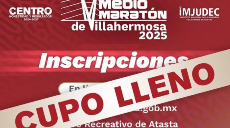Medio Maratón de Villahermosa 2025 reporta cupo lleno