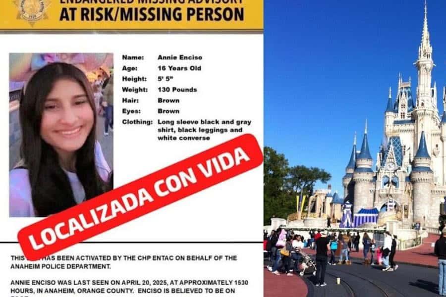 Adolescente desaparecida en Disneyland es localizada en Mexicali Adolescente desaparecida en Disneyland es localizada en Mexicali