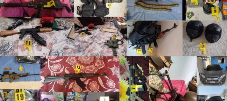 Desmantelan casa de seguridad y aseguran arsenal de alto poder en Puebla Desmantelan casa de seguridad y aseguran arsenal de alto poder en Puebla