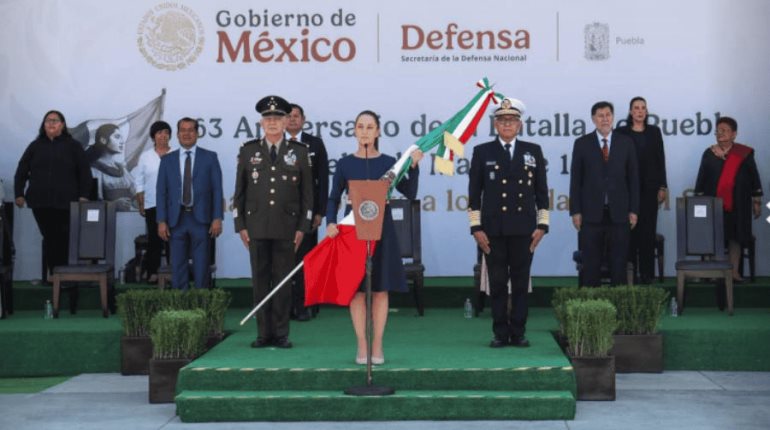 Libertad, soberanía e independencia, asegura Sheinbaum en el desfile militar del 5 de Mayo