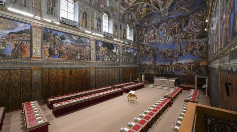 Muestra Vaticano imágenes de la Capilla Sixtina y la "Sala de las Lágrimas" previo al cónclave