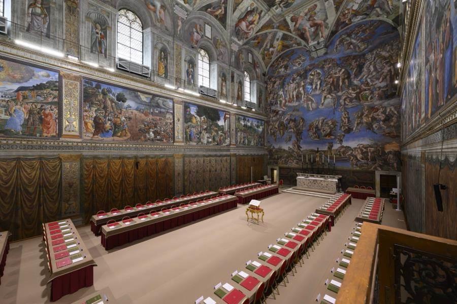 Muestra Vaticano imágenes de la Capilla Sixtina y la "Sala de las Lágrimas" previo al cónclave Muestra Vaticano imágenes de la Capilla Sixtina y la "Sala de las Lágrimas" previo al cónclave