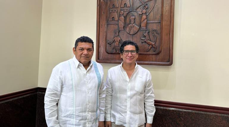Se reúne gobernador con Diego de la O, dirigente del PVEM, en Palacio de Gobierno