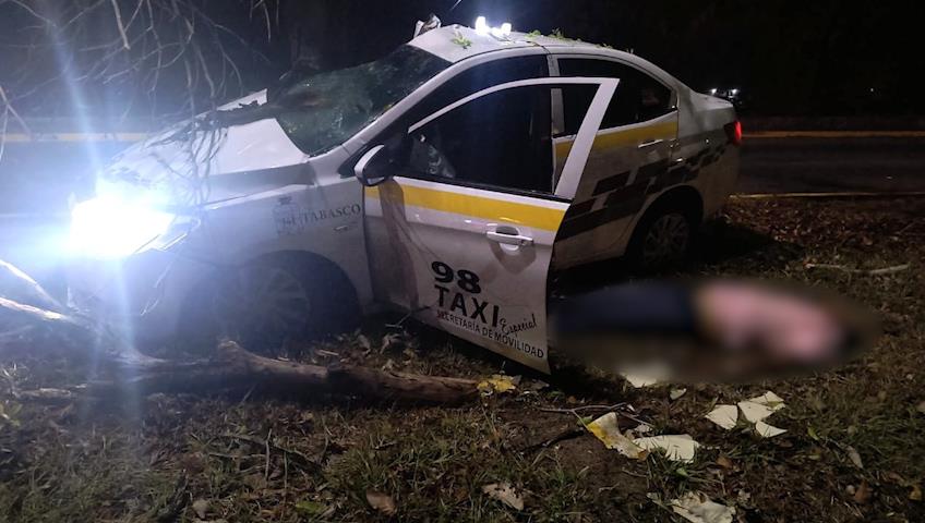 Fallece taxista tras accidente en Periférico de Villahermosa Fallece taxista tras accidente en Periférico de Villahermosa