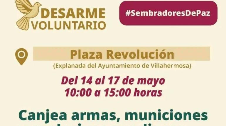 Instalan módulo de canje de armas en Plaza de la Revolución