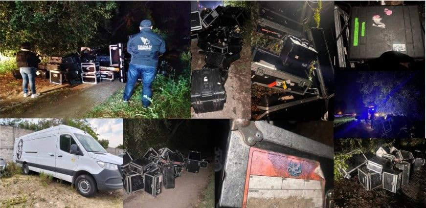 Recupera FGE Puebla instrumentos robados a Los Ángeles Azules en la México-Puebla