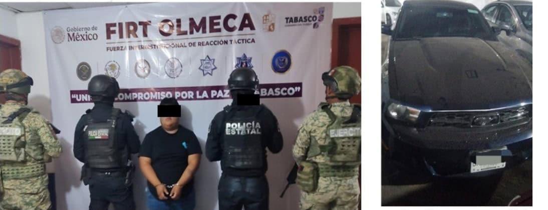 Viajaba con droga en Cunduacán y lo detiene la FIRT Olmeca