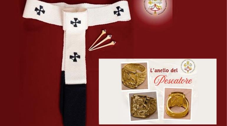 Difunden anillo del pescador y palio del papa León XIV