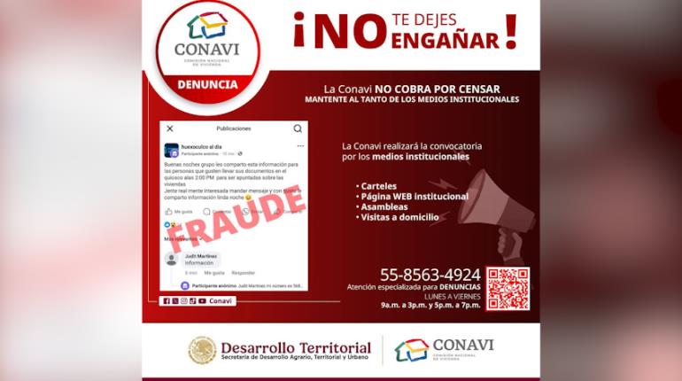 Alertan por intento de fraudes con falsos cupos para el programa Vivienda para el Bienestar