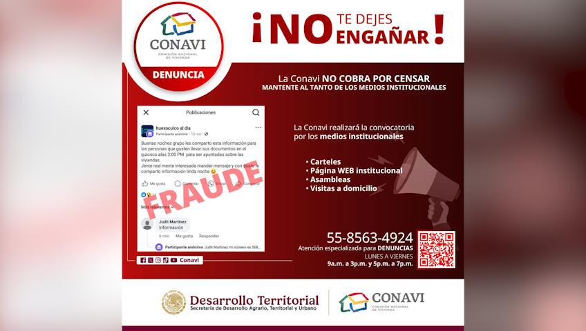Alertan por intento de fraudes con falsos cupos para el programa Vivienda para el Bienestar