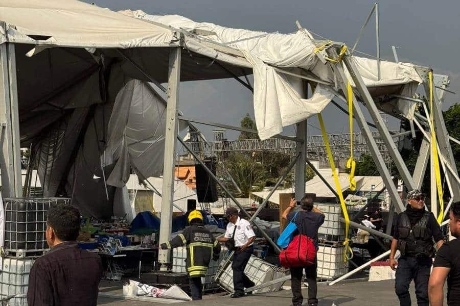 Colapsa domo durante Feria del Libro en Edomex; 5 personas resultan heridas Colapsa domo durante Feria del Libro en Edomex; 5 personas resultan heridas