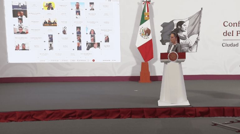 Realiza Sheinbaum "mañanera" sin presencia de reporteros por protesta en Palacio Nacional