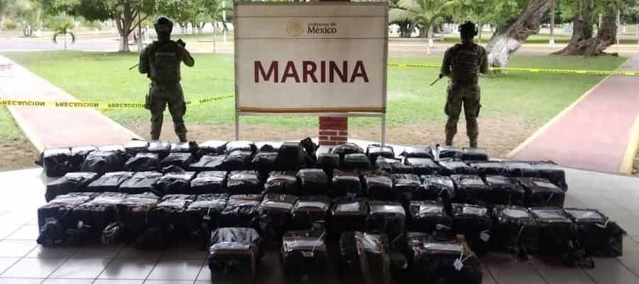 Asegura Marina 1.28 toneladas de cocaína en costas de Michoacán Asegura Marina 1.28 toneladas de cocaína en costas de Michoacán