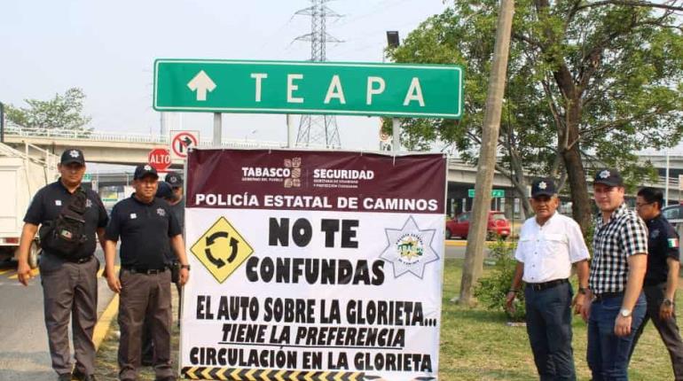 Intensifican campaña de concientización sobre circulación vehicular en glorieta del distribuidor vial de Guayabal