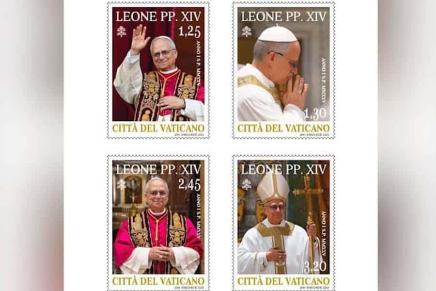 Lanza Vaticano sellos postales por el inicio de pontificado de León XIV Lanza Vaticano sellos postales por el inicio de pontificado de León XIV