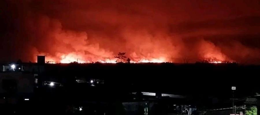 Incendio consume varias hectáreas durante la madrugada en Tamulté de las Sabanas Incendio consume varias hectáreas durante la madrugada en Tamulté de las Sabanas