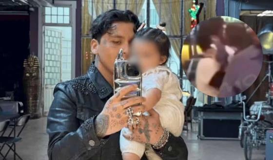 Captan a Nodal con su hija Inti en CDMX