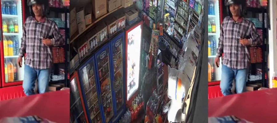 Captan a sujeto robando en "tiendita" de Guatacalca, Nacajuca Captan a sujeto robando en "tiendita" de Guatacalca, Nacajuca