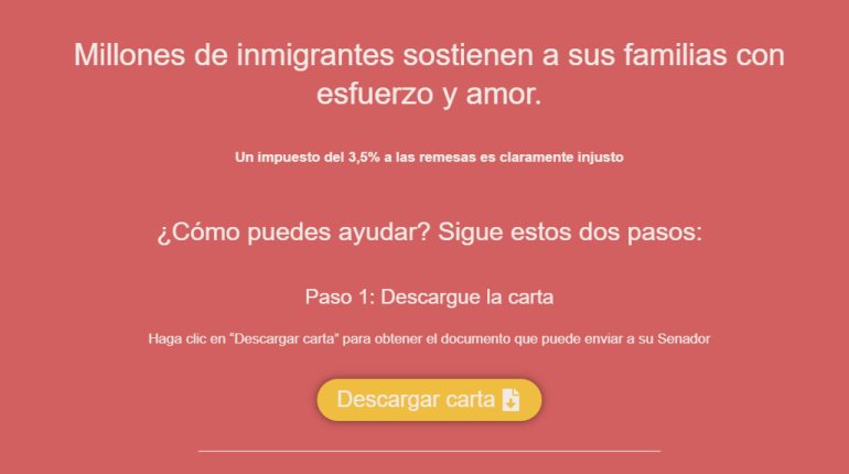 Mexicanos en EE. UU. promueven cartas contra el impuesto a remesas