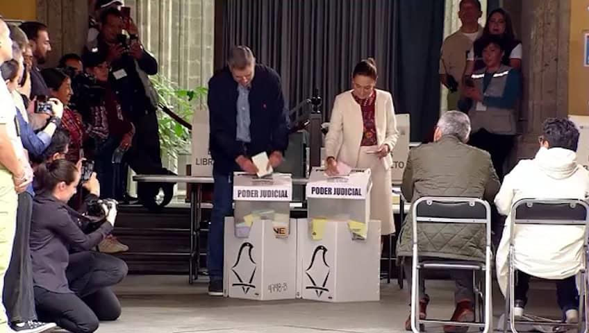 Emite Sheinbaum su voto en la primera elección judicial; le toma aproximadamente 14 minutos Emite Sheinbaum su voto en la primera elección judicial; le toma aproximadamente 14 minutos
