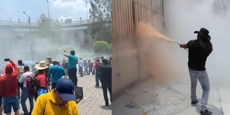 Irrumpen "docentes" de Guerrero instalaciones de Segob y causan destrozos