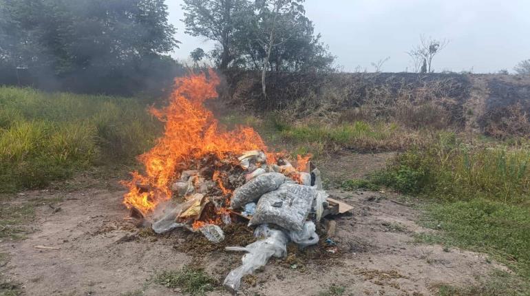 Incinera FGR en Tabasco más de 90 kilos de narcóticos