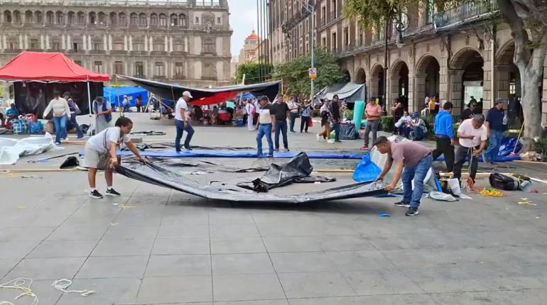 CNTE levanta plantón en la CDMX