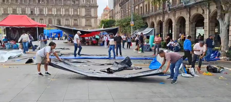 CNTE levanta plantón en la CDMX