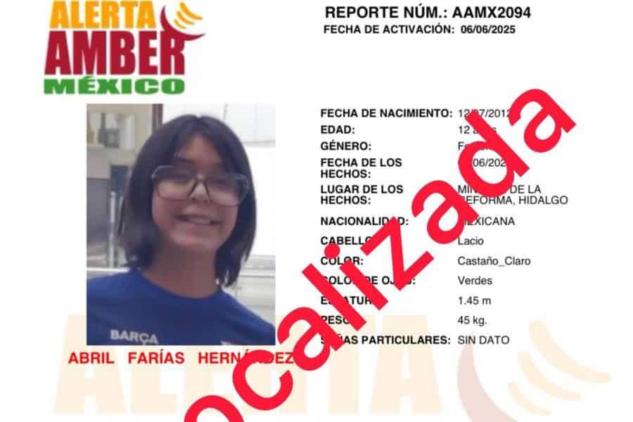 Localizan con vida en Puebla a menor desaparecida en Hidalgo