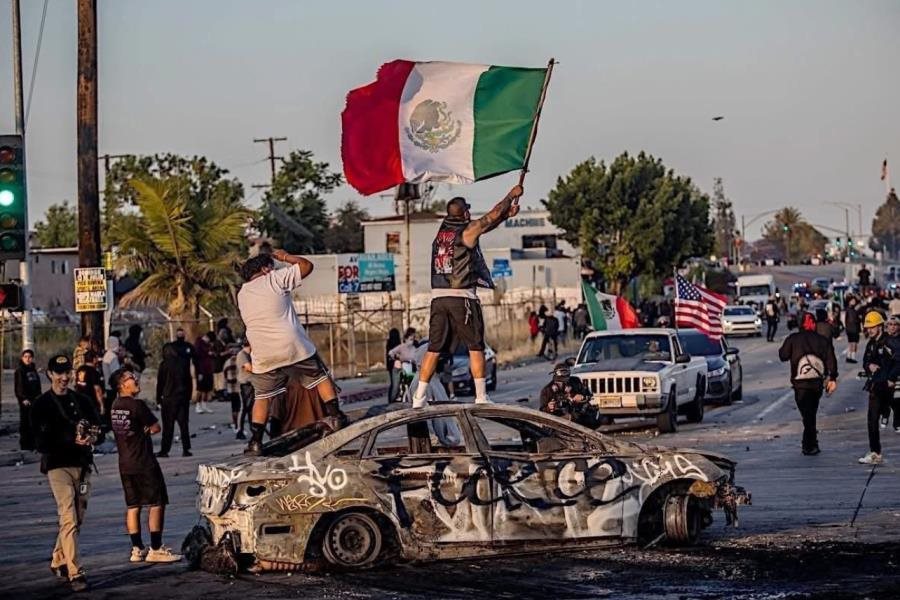 Por tercer día se manifiestan en Los Ángeles, por operativos contra migrantes Por tercer día se manifiestan en Los Ángeles, por operativos contra migrantes