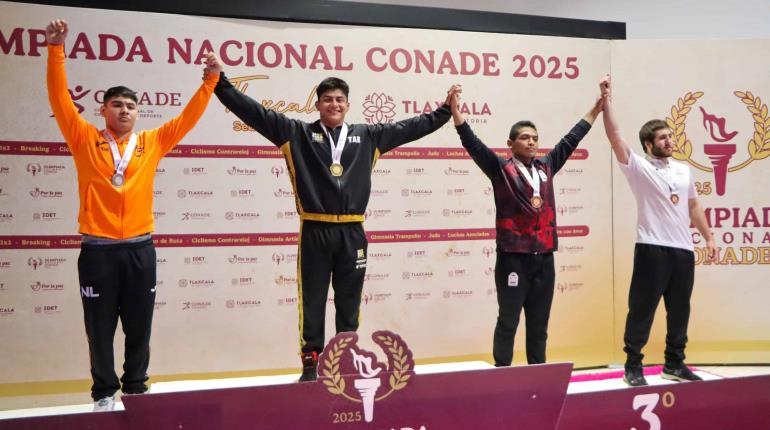 Tabasqueños ganan oro, plata y bronce en luchas asociadas en Olimpiada Nacional
