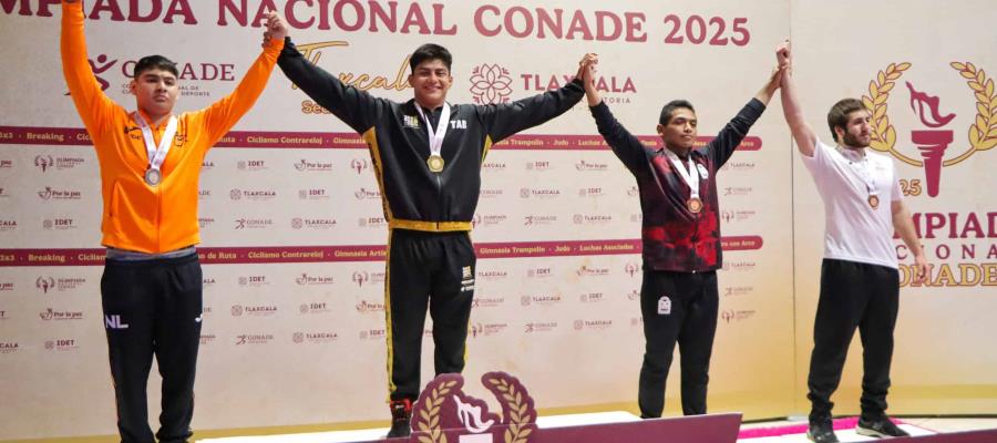 Tabasqueños ganan oro, plata y bronce en luchas asociadas en Olimpiada Nacional