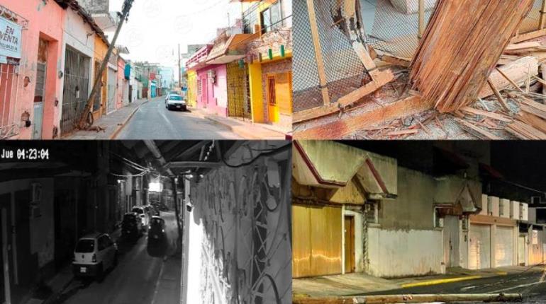 Accidentes automovilísticos derriban postes en Centro