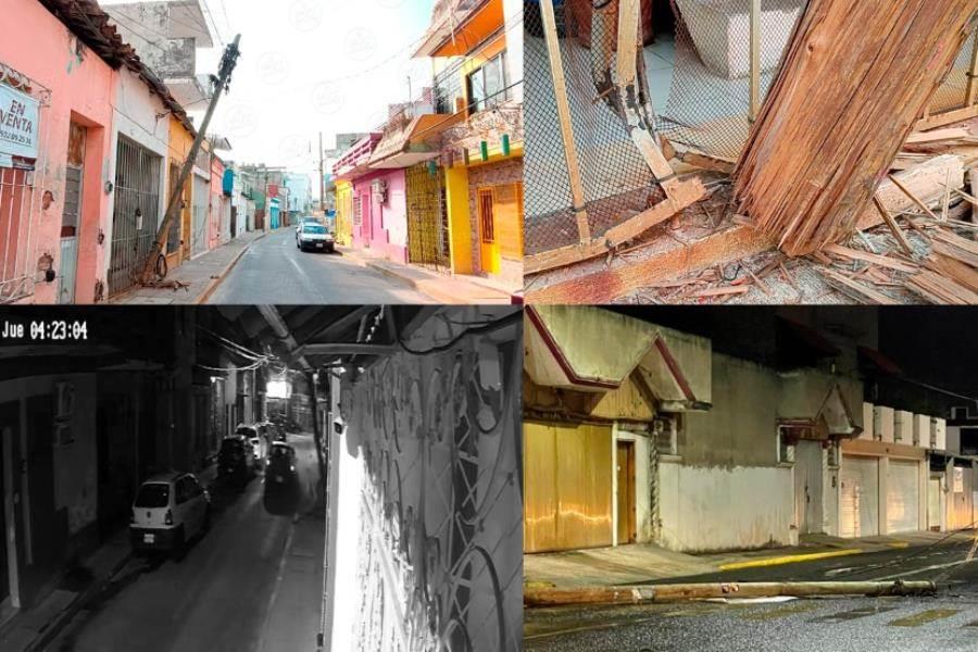 Accidentes automovilísticos derriban postes en Centro Accidentes automovilísticos derriban postes en Centro